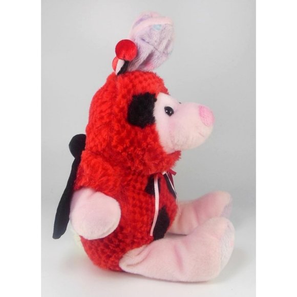 Pink Bunny in Ladybug Costume Plush 14" - Picture 6 of 8